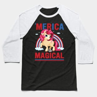 4th of July Unicorn Lovers Baseball T-Shirt